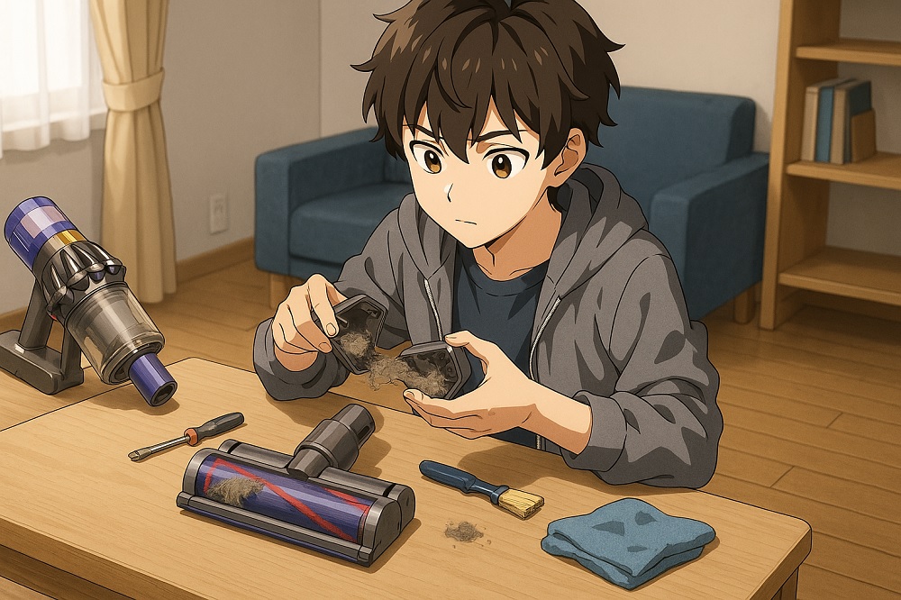 ダイソン掃除機のヘッドの分解と掃除のポイント