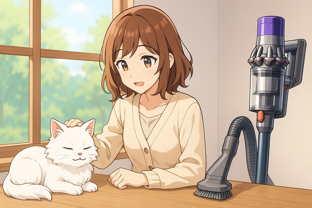 猫の毛が絡まるケースにも使えるダイソン掃除機のヘッドとは