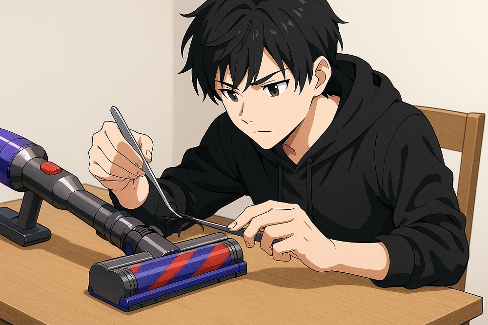 ダイソン掃除機で髪の毛が絡まるときの取り方のコツ