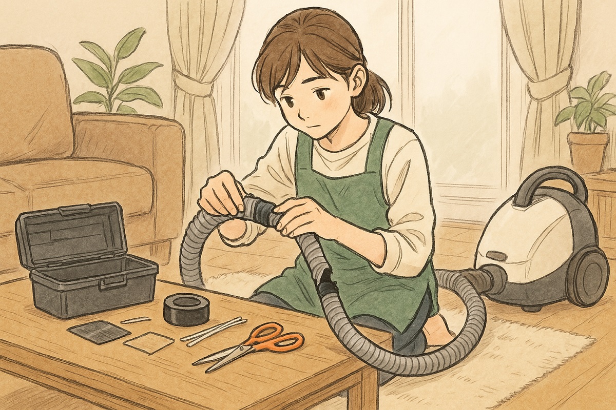 パナソニック掃除機のホース破れ修理に使える100均アイテム