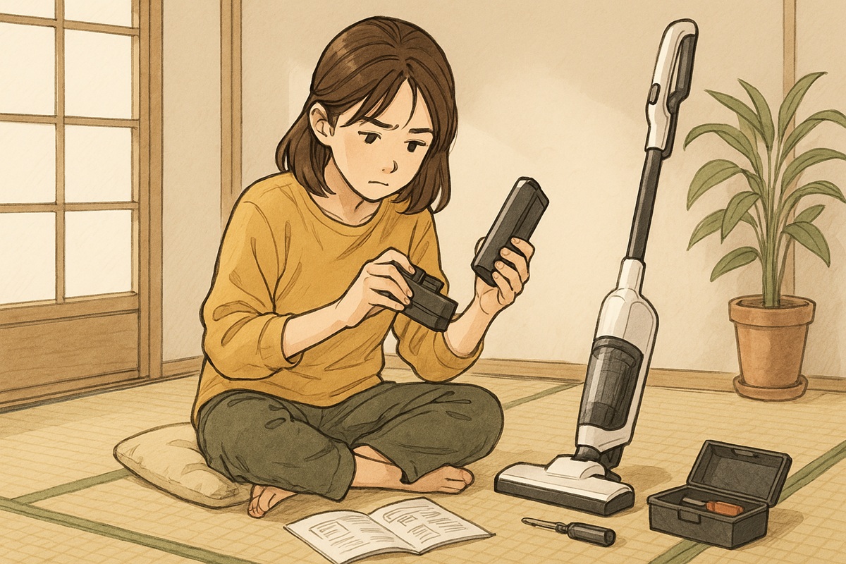 アイリスオーヤマ掃除機マジカリーナのバッテリー交換の目安と注意点