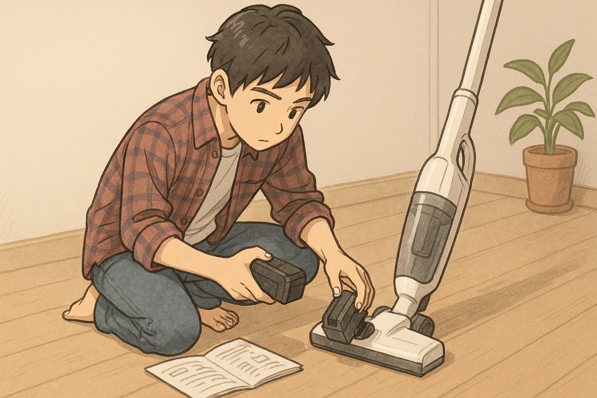 アイリスオーヤマ掃除機のバッテリーの外し方・交換方法