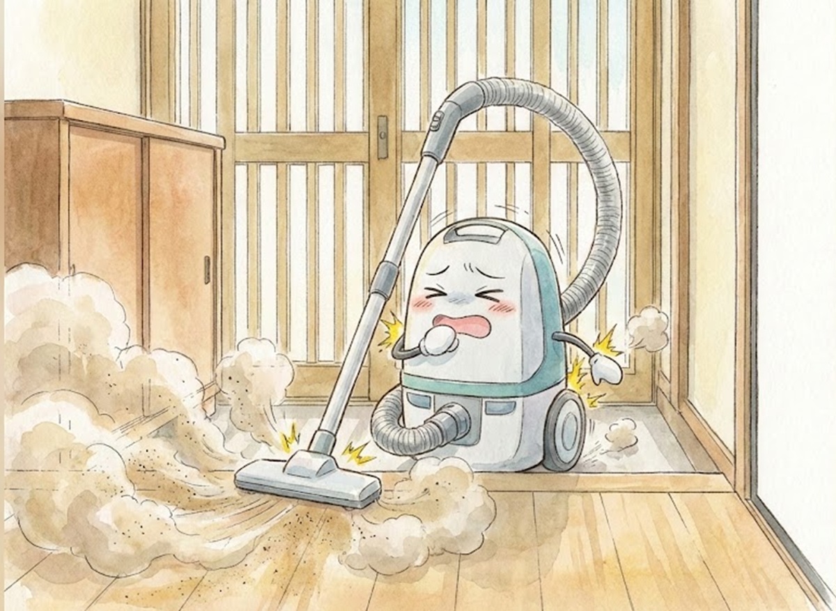 玄関の砂埃を吸って掃除機が故障するリスク