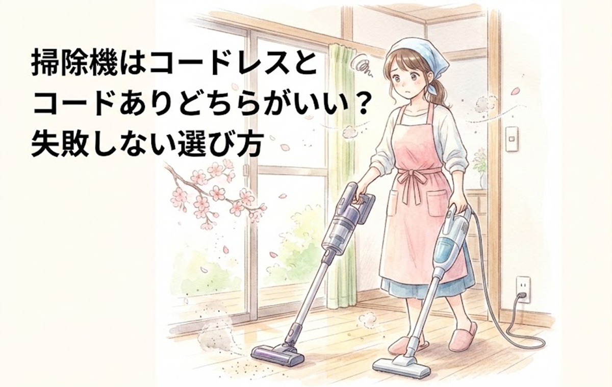 掃除機はコードレスとコードありどちらがいい？失敗しない選び方