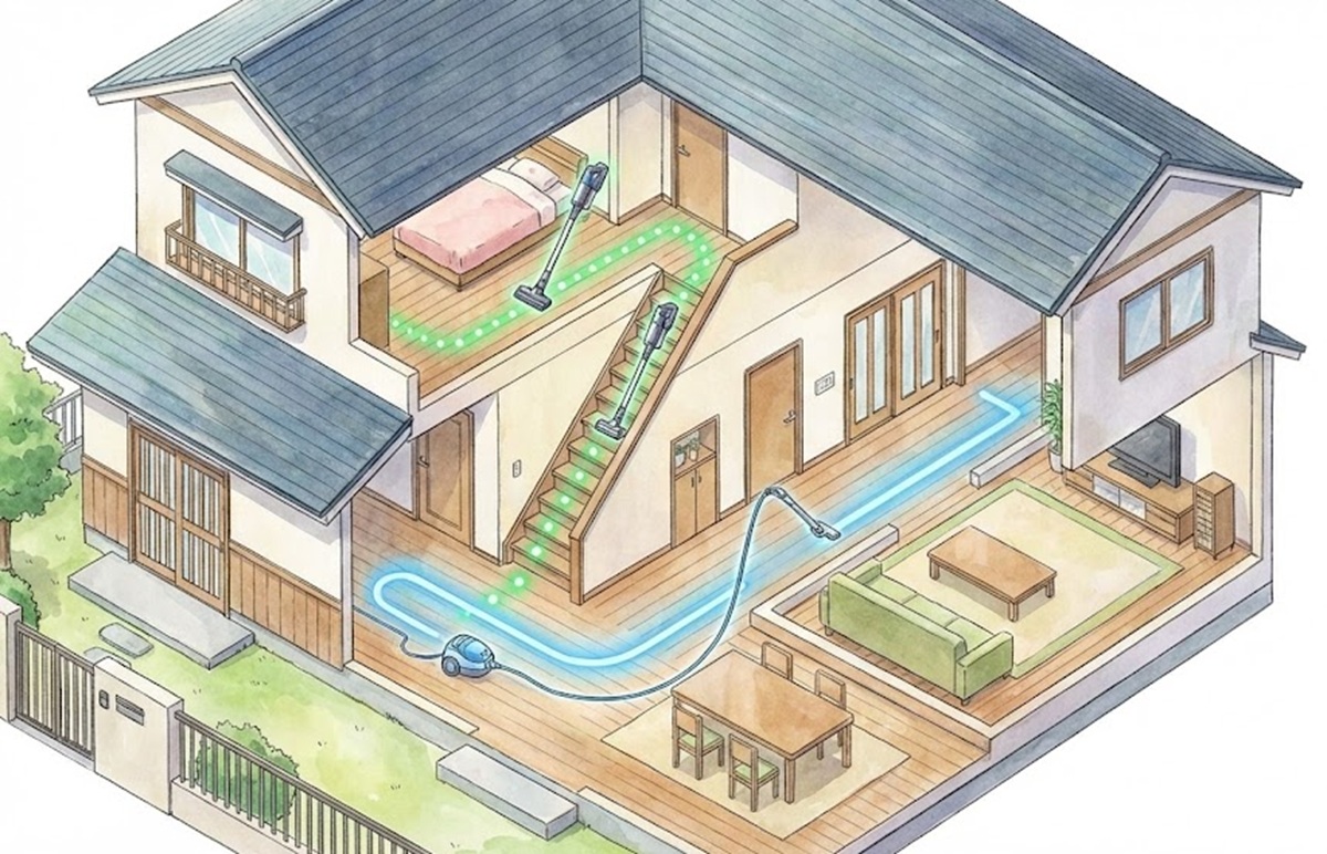 戸建てや広い家でのコード式とコードレスの効率的な使い道