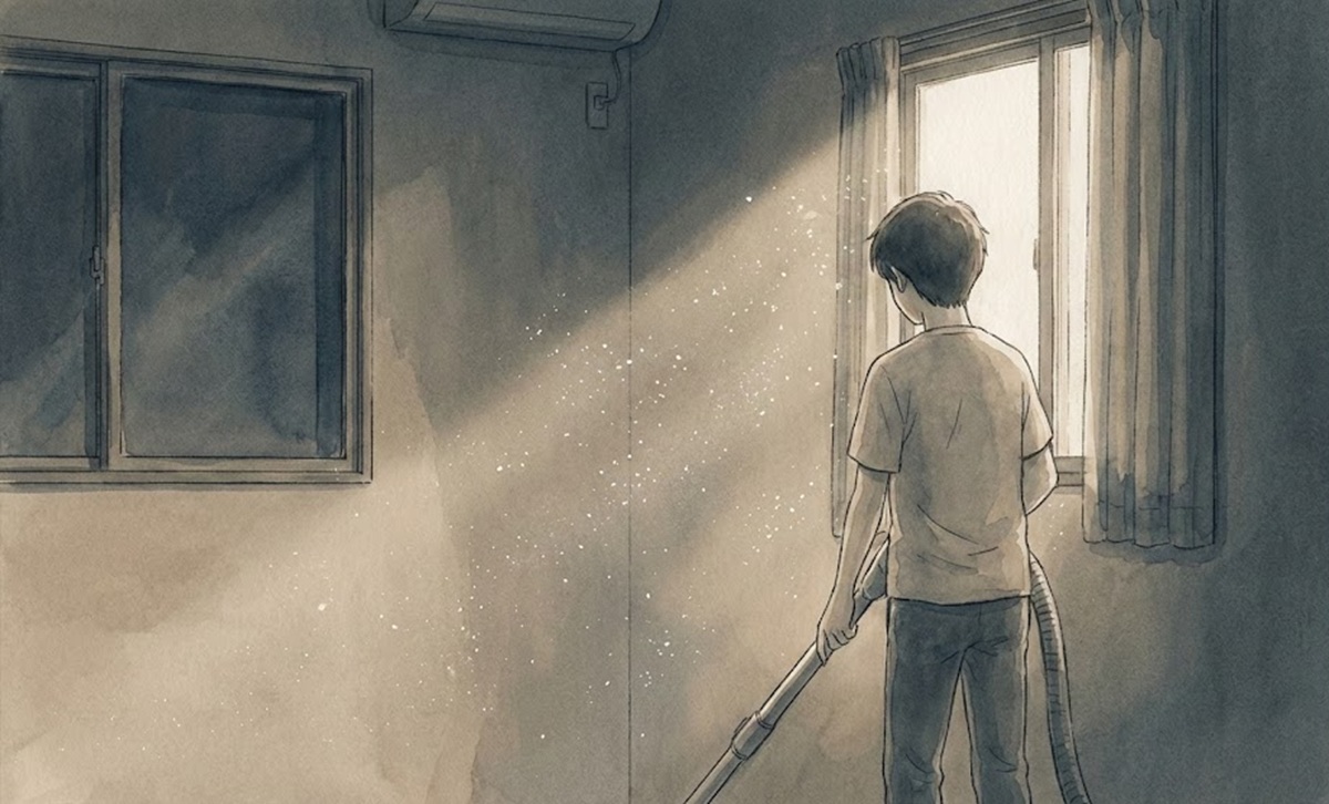 掃除機をかける時はほこりが舞い上がるため窓を閉める