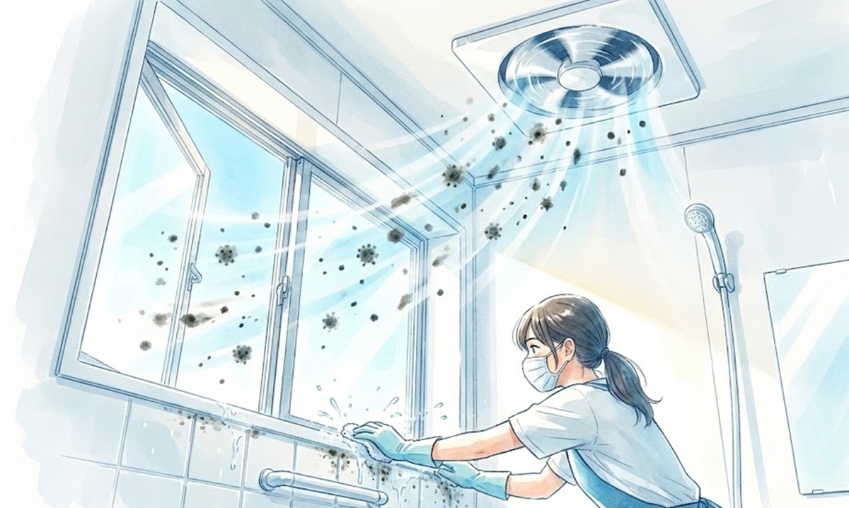 カビを除去する掃除では窓を開けて行う換気が必須